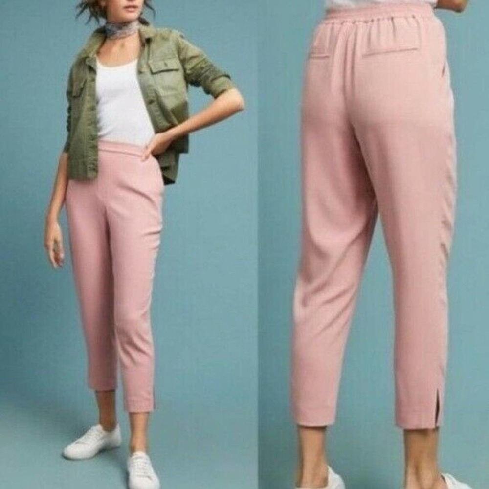 Anthro Pants XS Pink the essential rouser Tapered